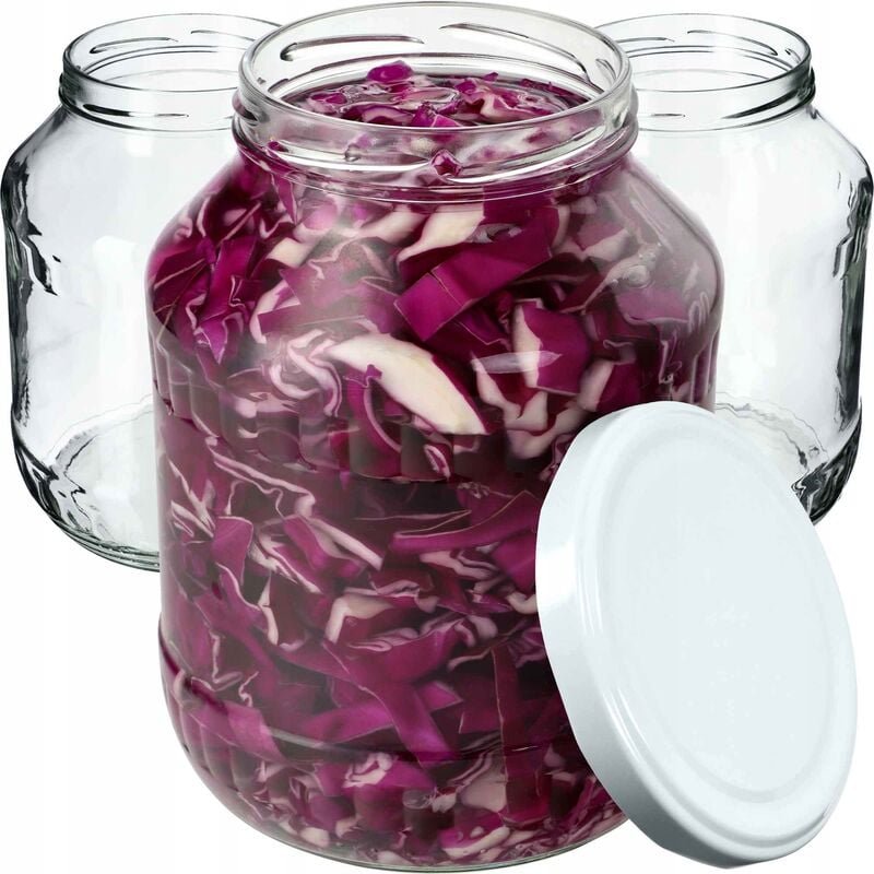 Kadax - Weckgläser 1,7L, Einmachglas zum Einlegen, fi89 mm, Einkochgläser, Sturzglas, Gurkenglas, Kons