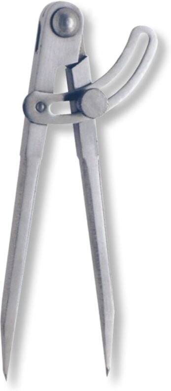 Ultra Präzision - Spitzzirkel Stahl poliert active mit Stellbogen, ohne Bleistifthalter 300mm