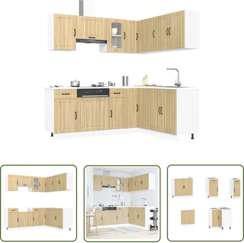 The Living Store - vidaXL 11-tlg. Küchenschrank-Set Lucca Sonoma-Eiche Holzwerkstoff