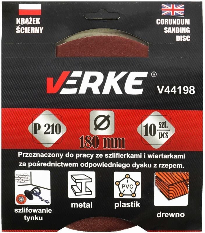 Schleifscheibe 180mm P210 10 Stk Verke