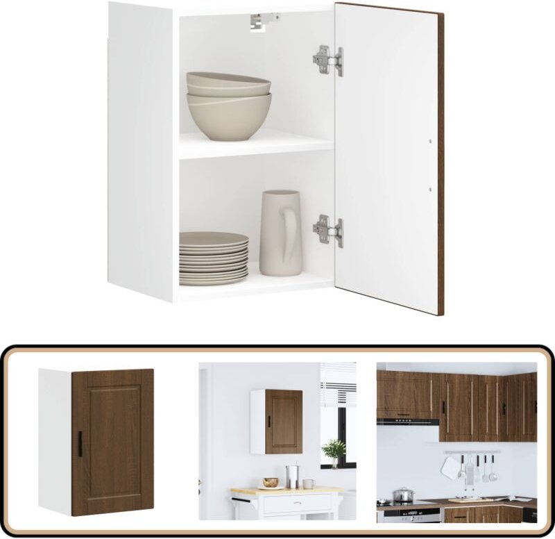 Küchen-Hängeschrank Porto Braun Eichen-Optik Holzwerkstoff - Vidaxl