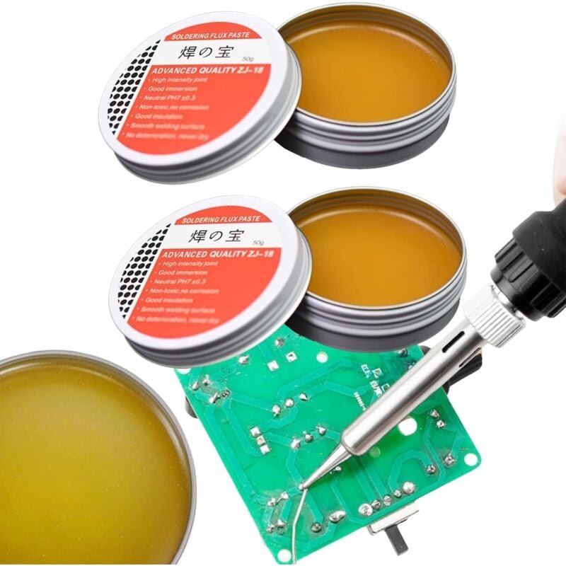 2 Stück/50 g Lötpaste, Lötpastenflussmittel, Lötpaste, praktisches Lötzubehör, geeignet für Schweißen ohne Strom