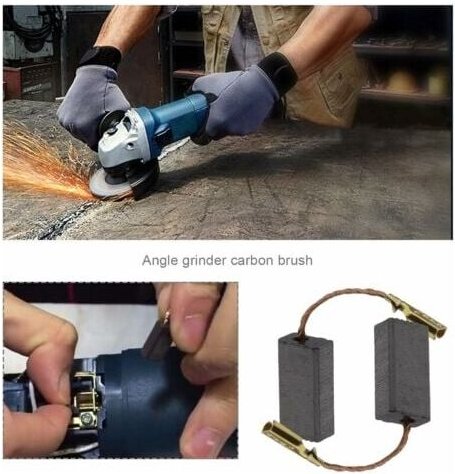 20 Stück Kohlebürsten für Winkelschleifer, kompatibel mit Bosch, Ersatzteil, Reparatur, Elektrowerkzeug, 15 x 8 x 5 mm