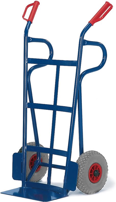Rollcart Sackkarre -966- mit nach hinten gewölbtem Flacheisen an Schaufel 1250mm hoch Luftbereifung