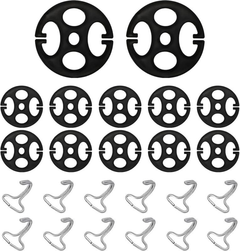24 Stück Metallhaken für Autositzbezüge, 12 Stück Metallhaken mit Verschlussclip und 12 Stück Kunststoff-Spannfutter für...