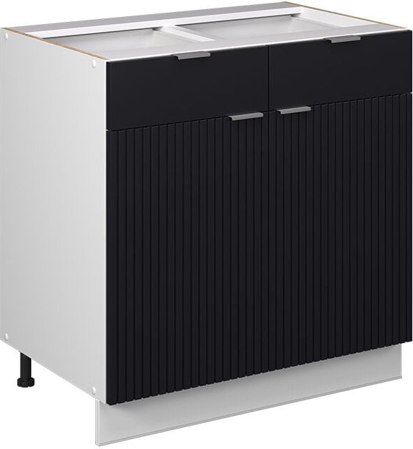 Vicco - Schubunterschrank Fame-Line, Schwarz gestreift, 80 cm ohne Arbeitsplatte