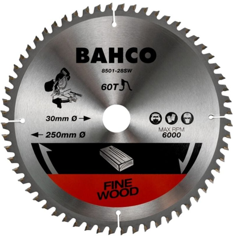 Bahco 24-Zähne Kreissageblätter für Gehrungssägen in Holz 260 mm x 30 mm