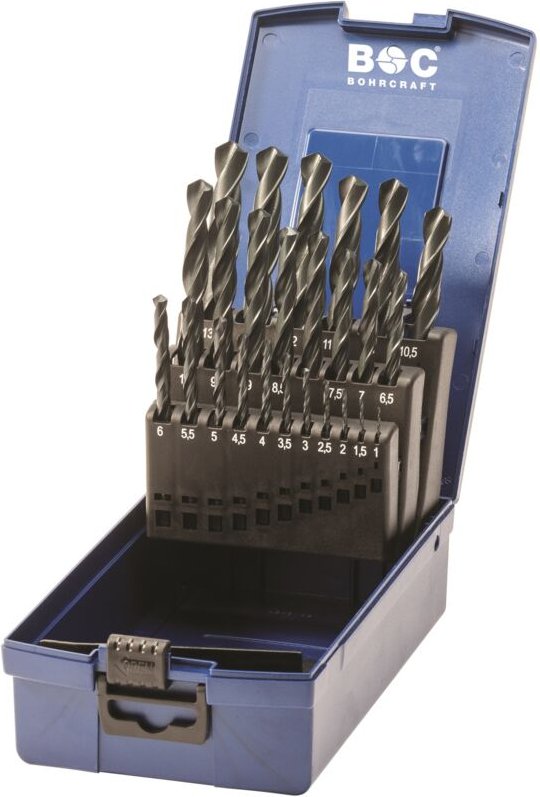 DIN 338 N HSS Lamellenbohrer-Set, KR13 Metallbox //1-13x0,5/25-tlg. Bohrcraft 11001330025