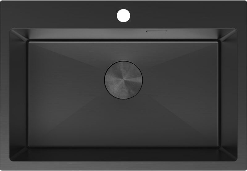 Mexen - Solix Edelstahlspüle 1-fach 650 x 450 mm, schwarz - 6403651000-70