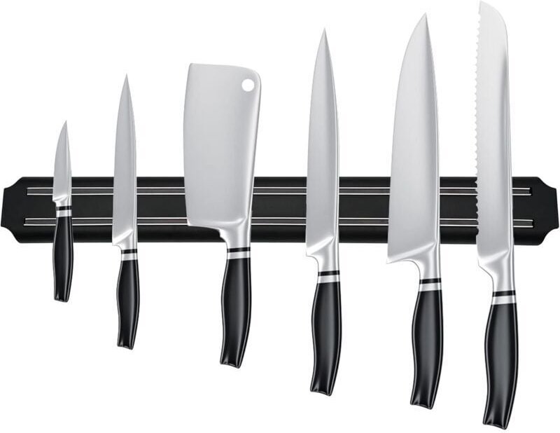 Thumbnail - ZVD - Porte couteau magnetique, barre aimantée porte couteaux, range couteaux cuisine magnétique en acier inoxydable noi...