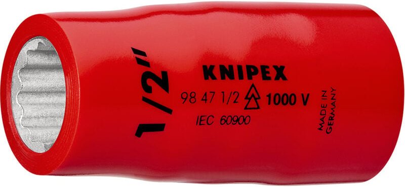 1x Steckschlüsseleinsatz (Doppel-Sechskant) mit Innenvierkant 1/2" - 98473/4" - Knipex