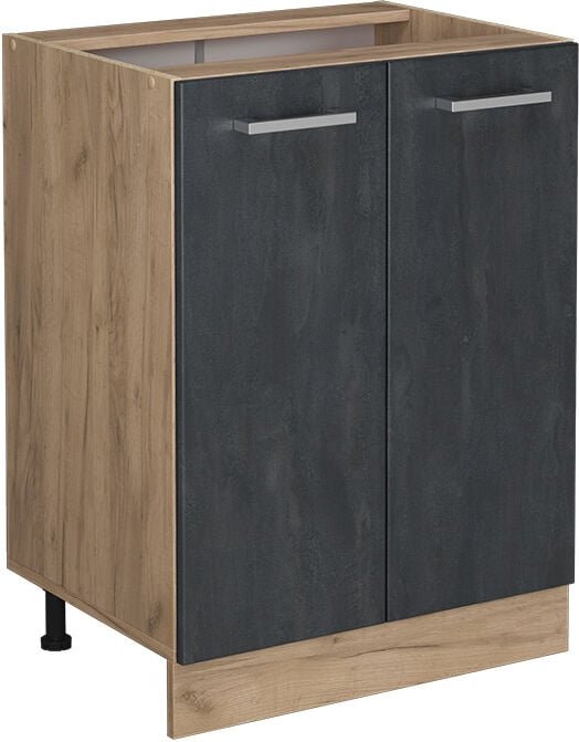 Vicco - Küchenschrank R-Line, Schwarz Beton, 60 cm ohne Arbeitsplatte