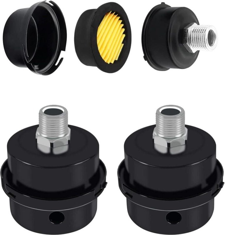 2 Stück Luftkompressor-Filterschalldämpfer, Luftfilterschalldämpfer, Luftkompressorfilter, Schalldämpfer für Luftkompres...