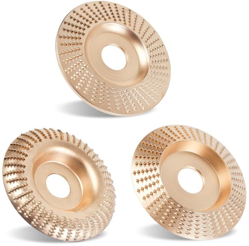 Memkey - Verbessertes 3-teiliges Holzschnitzscheiben-Set für 4-Zoll- oder 4 1/2-Zoll-Winkelschleifer mit 5/8-Zoll-Aufnah...