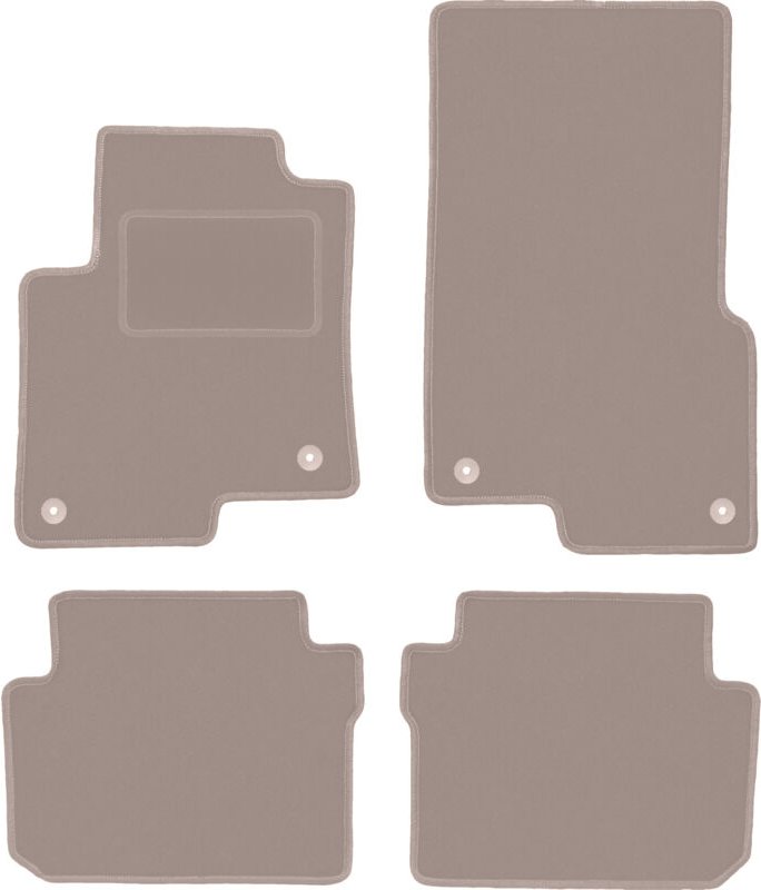 Beige Veloursmatten für: Smart ForFour I Schrägheck (2004-2007)