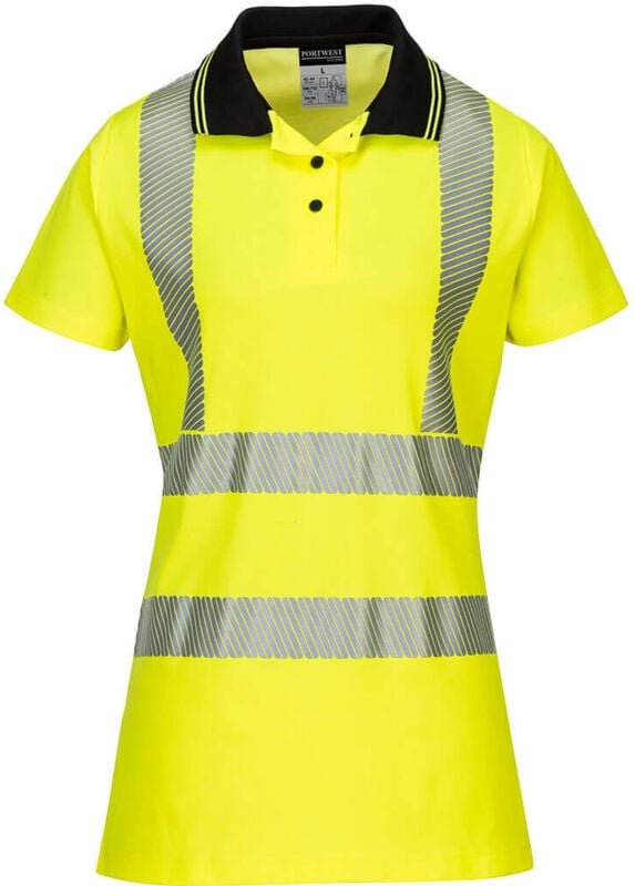 Damen Polo Pro Gelb/Schwarz XS