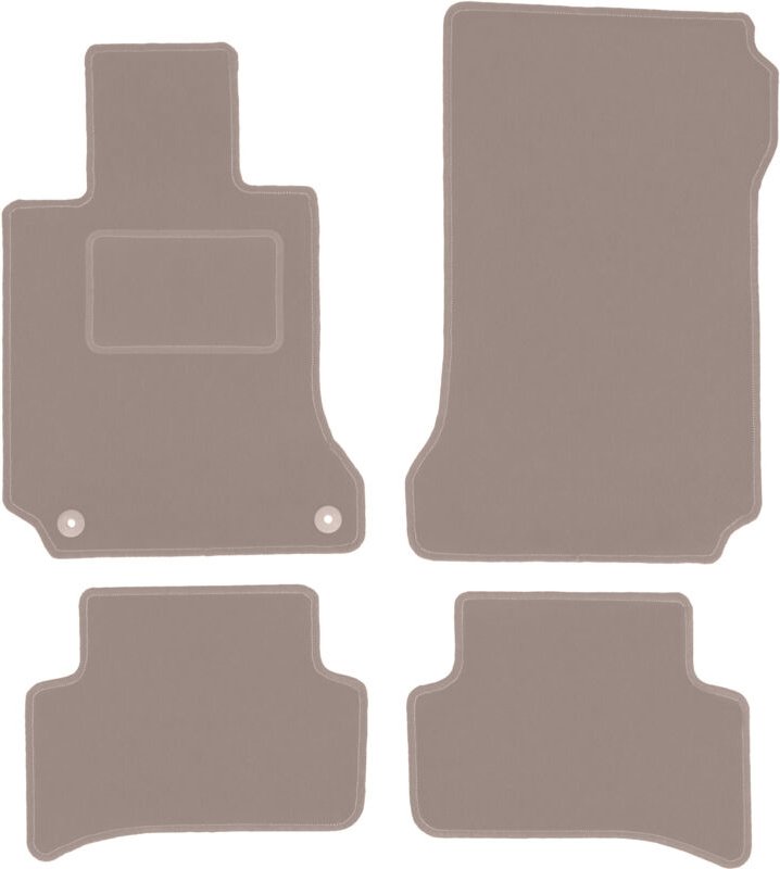 Beige Veloursmatten für: Mercedes C W204 Limousine, Kombi, Coupé (2007-2014)