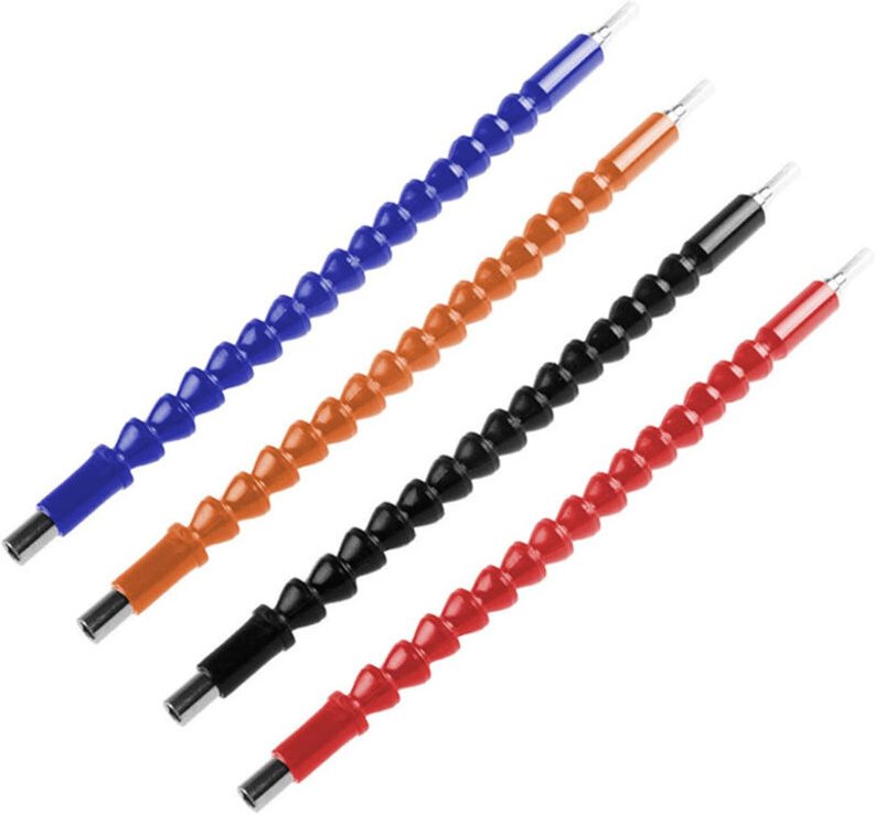Universelle 1/4-Zoll-Sechskantschraubendreher-Verlängerung, flexibler Schaft für elektrische Bohrmaschinen, 4 Farben