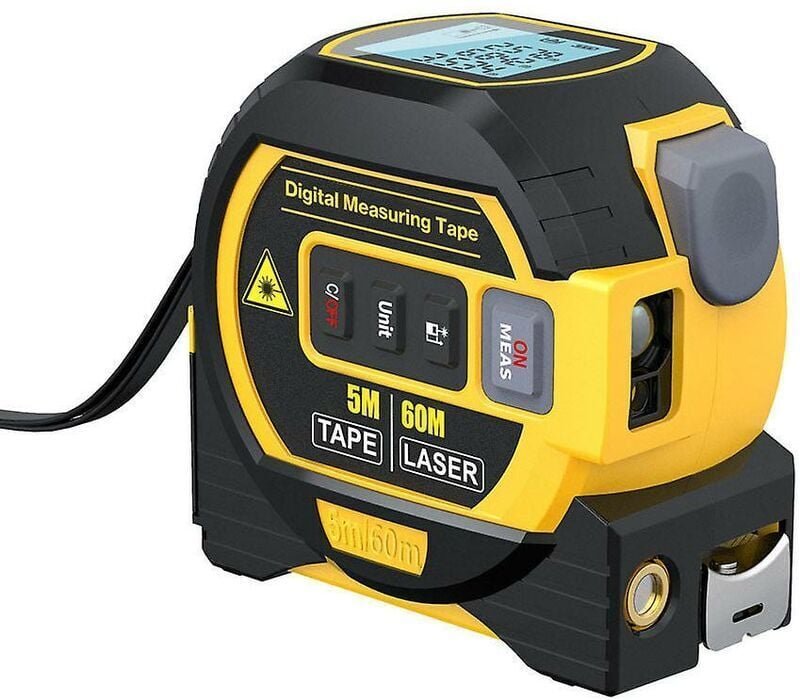 3-in-1-Laser-Entfernungsmesser, 5 m, Maßband, Lineal, hintergrundbeleuchtetes LCD-Display, Entfernungsmesser, Baumaschin...
