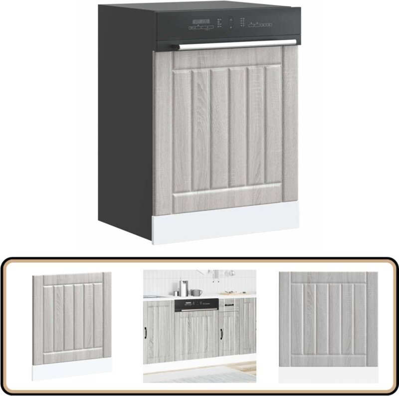 vidaXL Geschirrspülerblende Lucca Grau Sonoma Holzwerkstoff