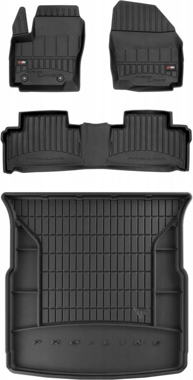SET 3D Gummimatten Ford S-max Mk1 2006-2015 5 Sitze Anschlag 25cm