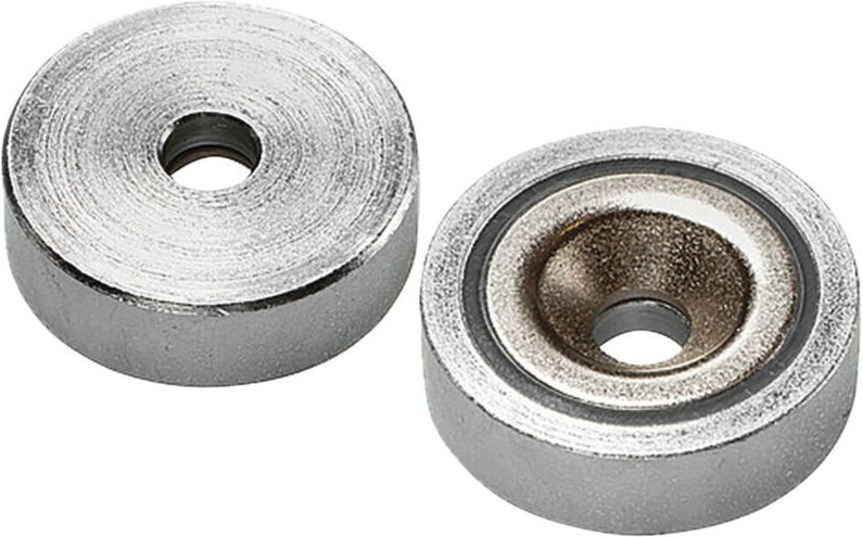 Flachgreifermagnet mit Bohrung, Neodym,⌀ 16 mm