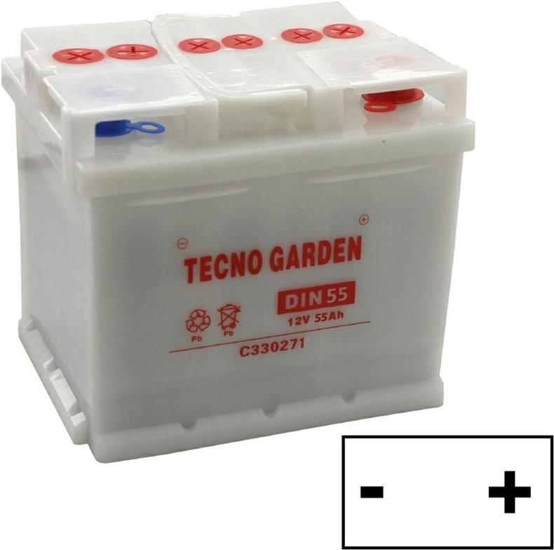 12V 55AH verschlossene Starthilfebatterie für Rasentraktor, rechts Pluspol