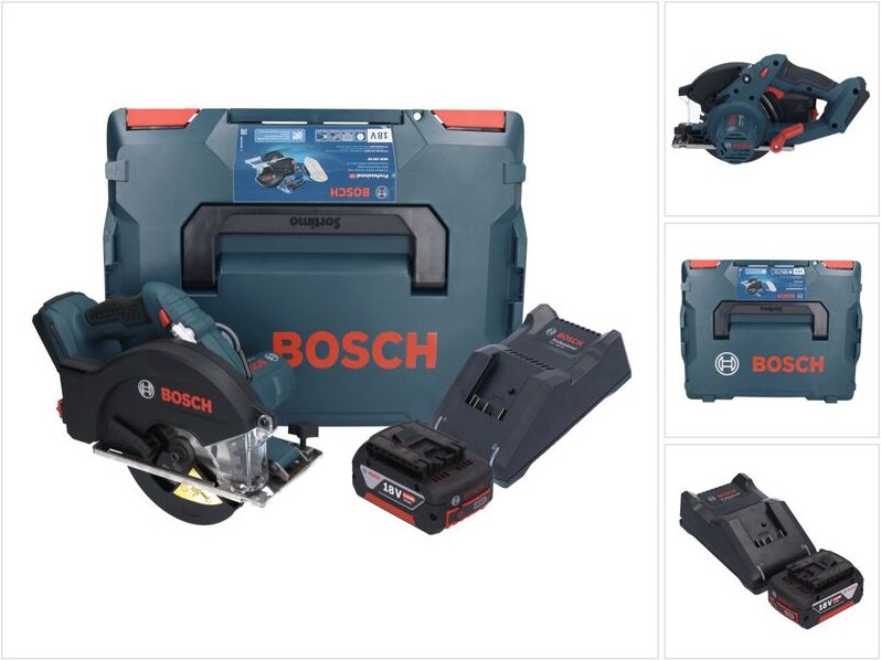 Bosch GKM 18V-50 Professional Akku Metall Handkreissäge 18 V 136 mm Brushless + 1x Akku 5,0 Ah + Ladegerät + L-Boxx