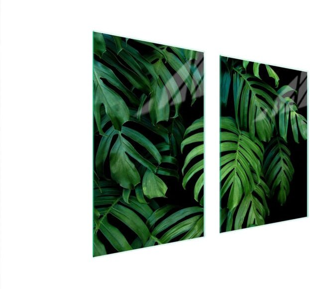 GLASSCHUTZPLATTE FÜR KÜCHE 65x52 MONSTERA