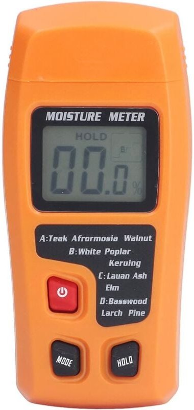 Tragbarer Holzfeuchtetester, hochpräzises Holzfeuchtemessgerät 4 Modi Orangefarbener Feuchtigkeitsdetektor für medizinis...