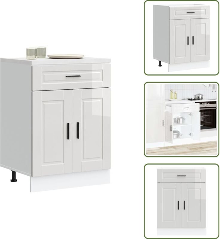 The Living Store - vidaXL Küchenunterschrank Porto Hochglanz-Weiß Holzwerkstoff