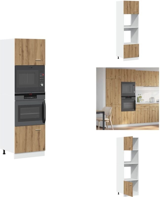 Mikrowellenschrank Artisan-Eiche 60x57x207 cm Holzwerkstoff - Mikrowellenschrank - Mikrowellenschränke - Schrank Mikrowe...