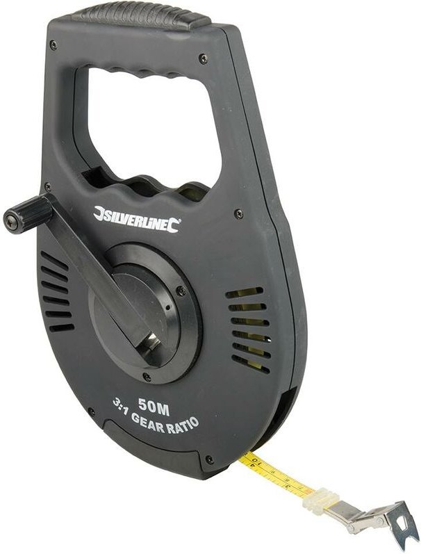 Rahmenbandmaß mit 3:1-Übersetzung 50 m x 12 mm