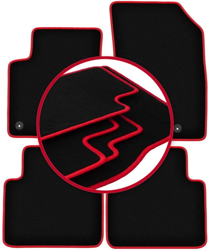 CARLUX-RED Auto-Fußmatten für: Citroen C3 Aircross II Crossover (2017-)