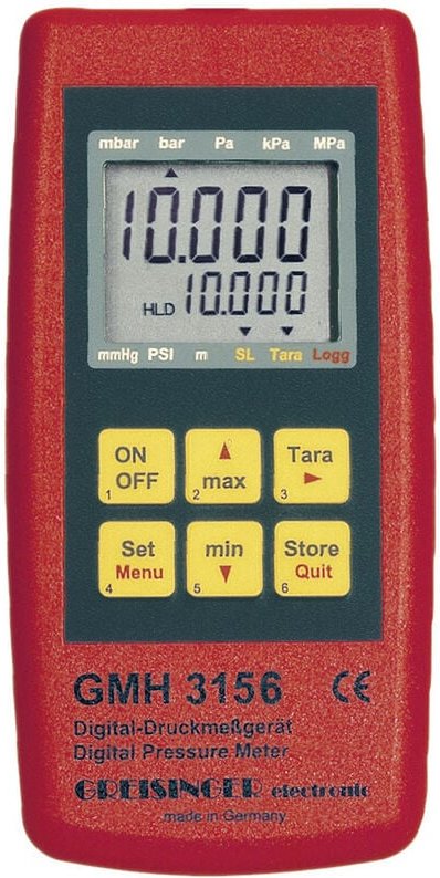 Gmh 3156 Druck-Messgerät Luftdruck, Flüssigkeiten 2.5 - 400 bar mit Datenloggerfunktion - Greisinger