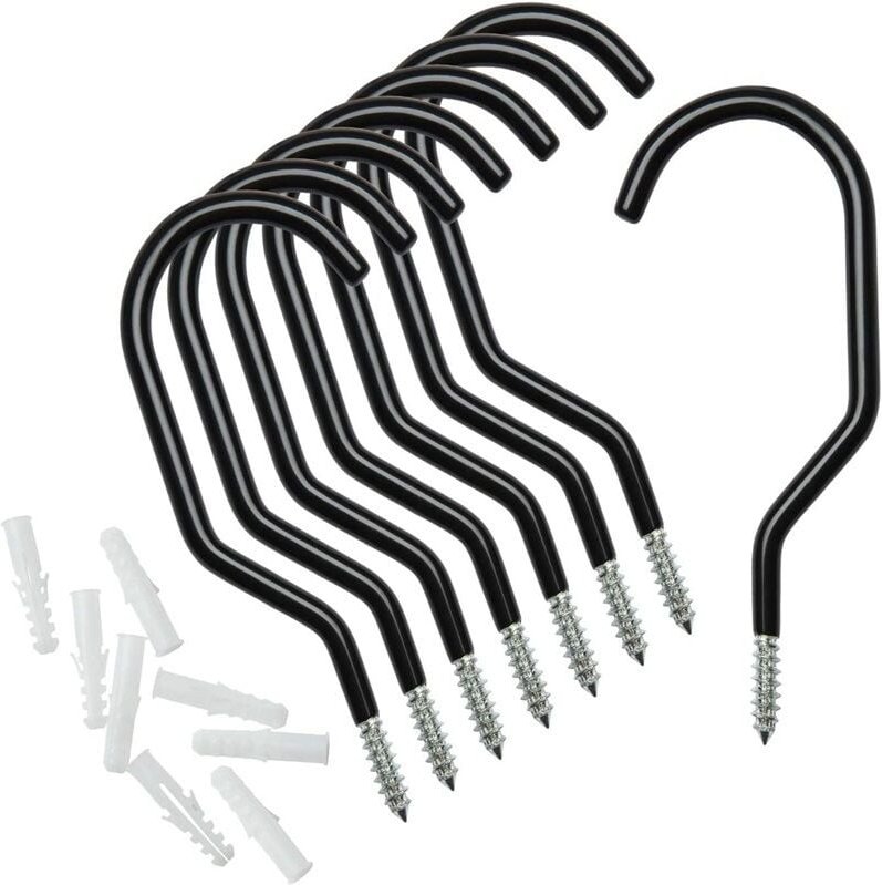 BEBUSINGOTO 8er-Pack Fahrradaufhänger-Aufbewahrungshaken, gummibeschichtete große Schraub-Deckenhaken für Garage, Wand u...