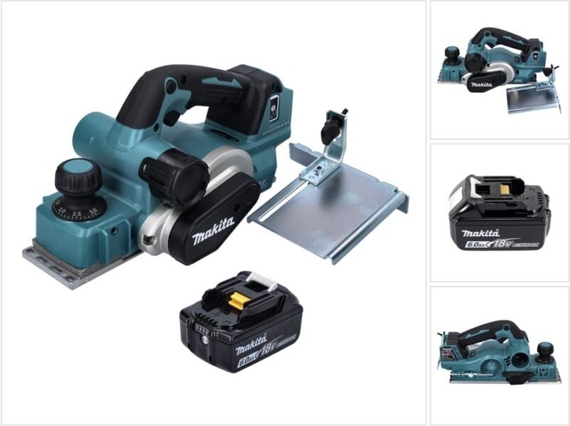 Makita DKP 181 G1 Akku Hobel Falzhobel 82 mm 18 V Brushless + 1x Akku 6,0 Ah - ohne Ladegerät