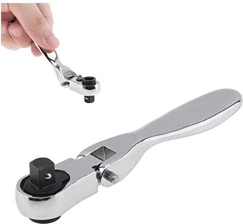 Csparkv - Mini-Ratschenschlüssel, 1/4 Zoll, Chrom-Vanadium-Stahl, umkehrbar, 72 Zähne, 2-in-1-Schnellsteckschlüssel mit ...