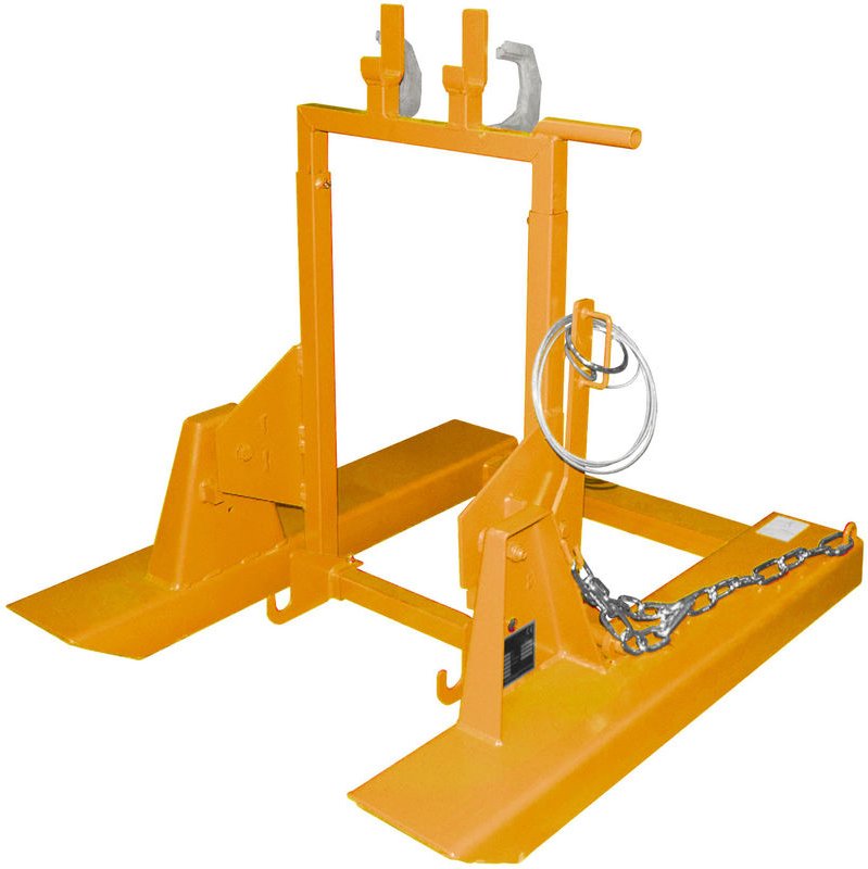 Bauer Mülltonnen-Kipper MK 120 mit Gabelzinkenaufnahme, 1x80/120l, Gelborange