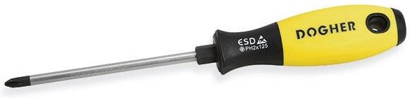 Esd CrMo Verlust-Schraubendreher, PH2x125 mm Dogher 388-PH2-125