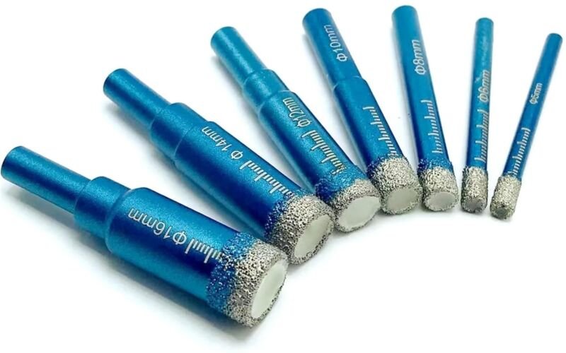 6-teiliger Diamantbohrer, 6/8/10/12/14/16 mm Trockendiamantbohrer für Winkelschleifer - Ulisem