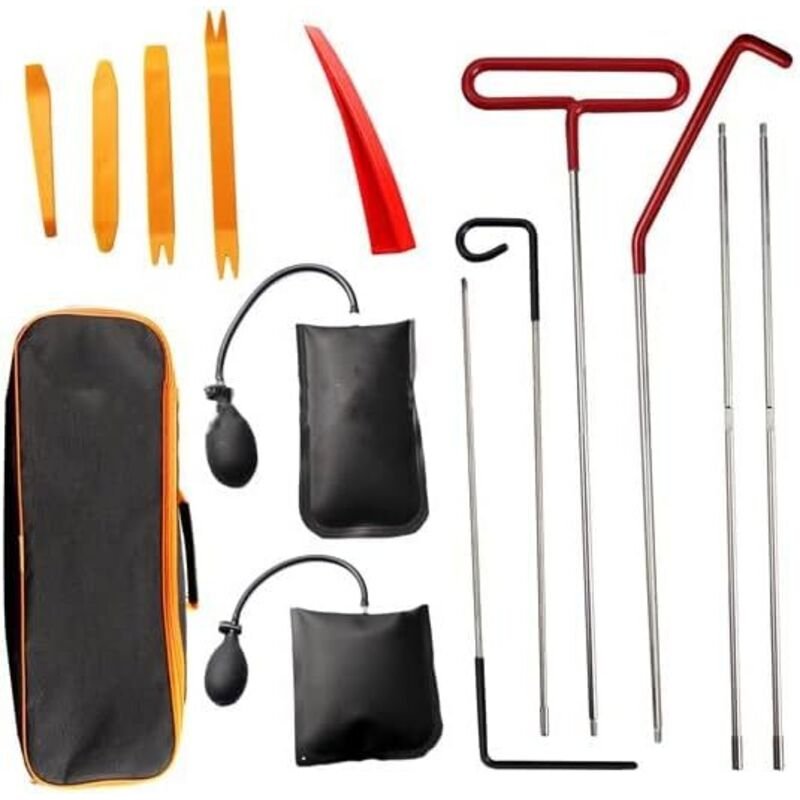 14-teiliges Werkzeugset zum Notöffnen von Autotüren, Luftkeil-Taschenpumpe, Aufbewahrungstasche für Luftkeile über große...