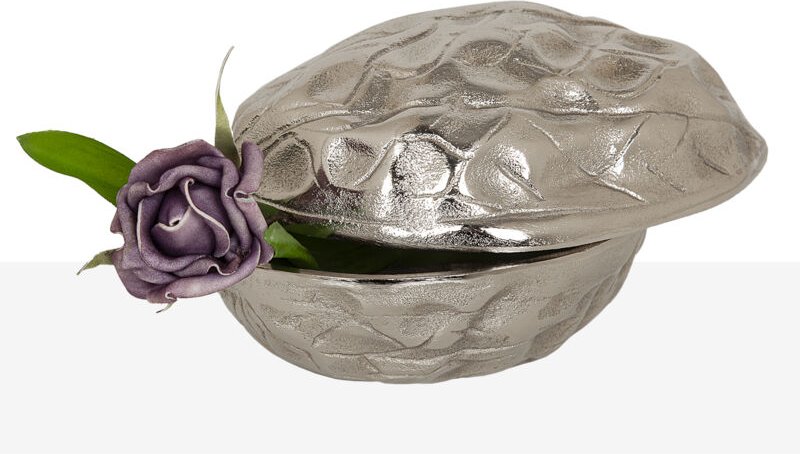 Silberne Aluminium-Walnussbox 20x13x13cm