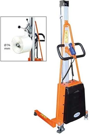Semi-elektrischer Stapler mit Kippvorrichtung für rotierende Spulen - Tragfähigkeit 100kg - E100/ROTATOR