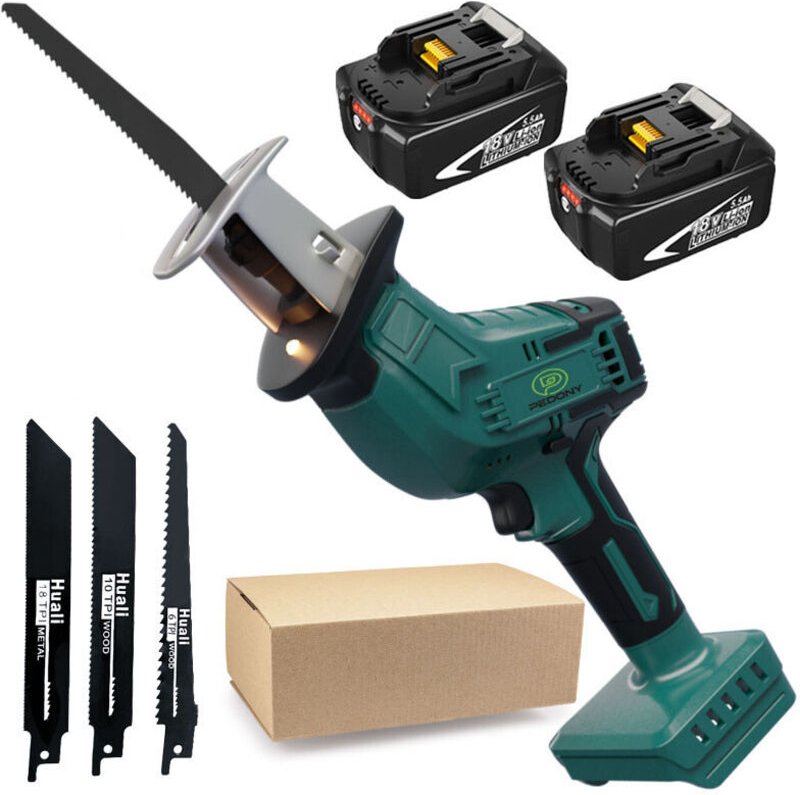 Sägeblatt, Akku-Sägeblatt, Sägeblatt mit variabler Geschwindigkeit, 4-Klingen zum Schneiden von Metall-PVC-Rohren+2 5.5A...