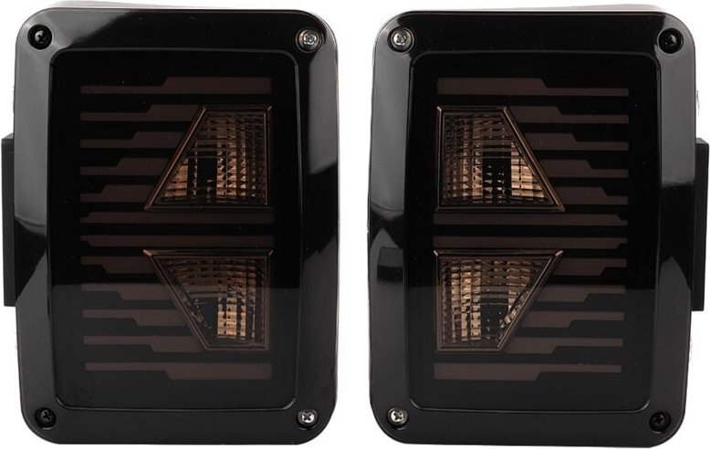 Thumbnail - 1 Paar runde LED-Rücklicht-Bremsblinker-Rückfahrleuchten für Jeep Wrangler jk Unlimited 2007–2017, US-Stecker - Jefferga...