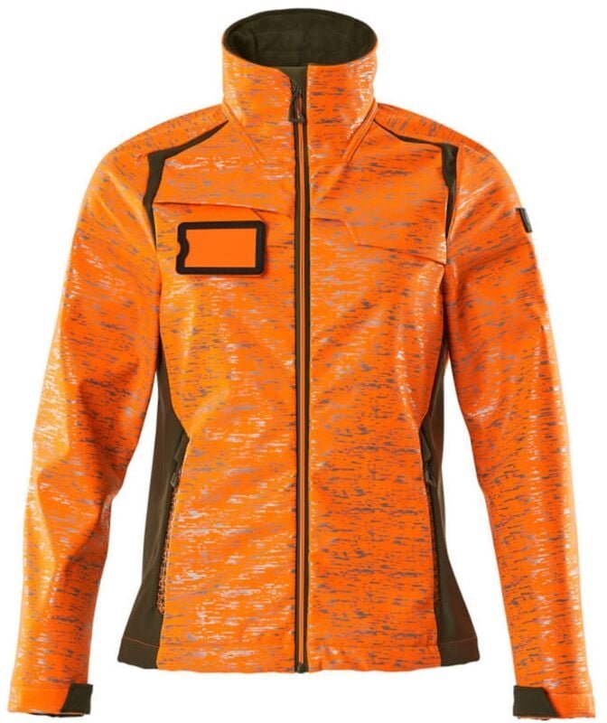 Thumbnail - Accelerate safe Damen Softshelljacke 19212-291 Gr. l hi-vis orange/moosgrün - Mascot