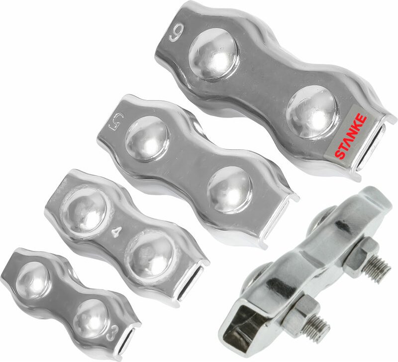 25x Duplex Klemme Größe 2 für 2 mm Drahtseile Seilklemme Verzinkt Stahlseil - Seilwerk Stanke