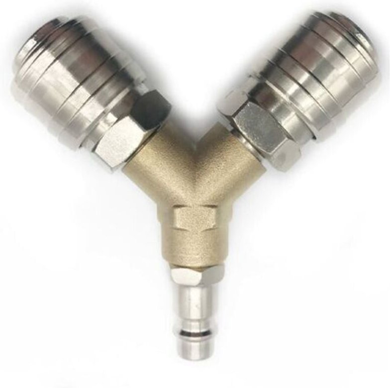 Kompressoranschluss, Druckluftverteiler, 1/4 Druckluftanschluss, 3-Wege-Schnellverschluss-Druckluftanschluss, Luftschlau...