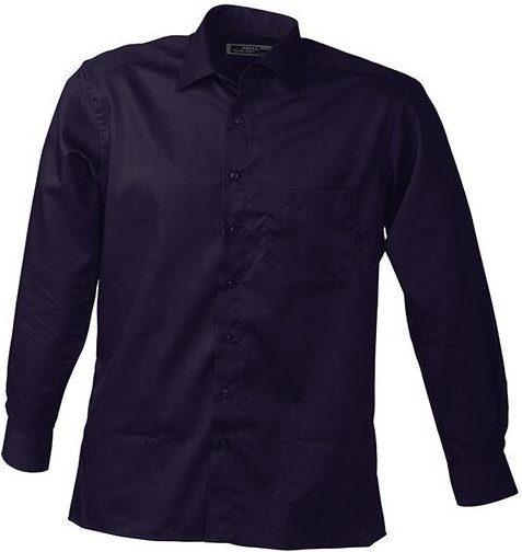 James&nicholson - jn Mens Business Shirt lang JN606 100%BW, aubergine, Größe l